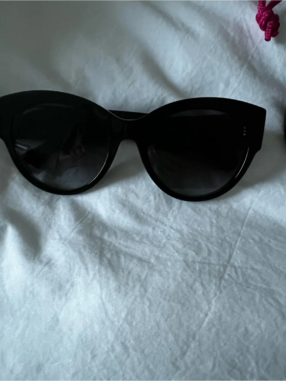 CHANEL Black Cat-Eye Sunglasses with Gradient Lenses